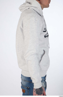 Dio arm casual dressed sleeve upper body white hoodie 0006.jpg